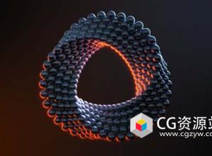 C4D三维小球环形循环动画教程 C4D Abstract Ring+ 工程文件