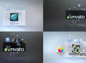 AE模板-3D立方体企业标志方块汇聚Logo动画 Corporate Cubes Logo Reveal