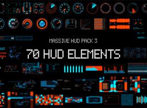 AE模板-70组信息图表HUD科技感动画元素 Massive HUD Pack 3