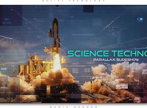 AE模板-科技感视差游戏电影HUD图片开场 Science Techno Parallax Slideshow