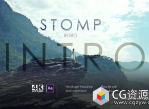 AE模板-企业动态快闪节奏文字标题视频开场片头 Stomp Intro