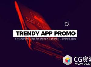 AE模板-时尚手机APP应用程序宣传动画片头 Trendy App Promo