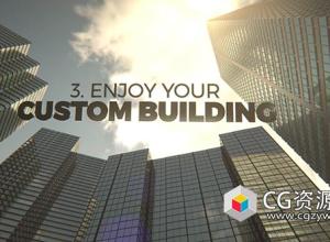 C4D三维摩天大楼城市建筑楼房模型预设lib4d格式