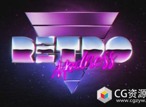AE模板-复古80年代三维Logo动画 VHS Madness Logo Reveal