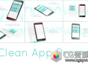 AE模板-APP手机应用程序推广展示动画 Clean App Promo