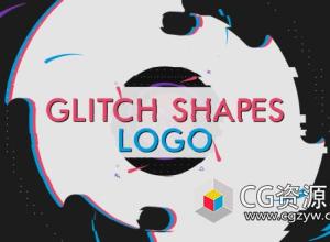AE模板-小故障形状标志图形变化Logo动画 Glitch Shapes Logo