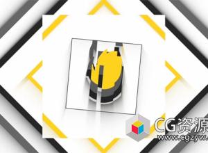 AE模板-扁平化毛刺切割图形Logo动画 Clean Flat Glitch