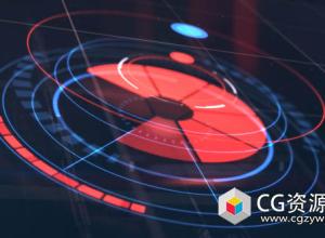 AE模板-高科技全息图HUD Logo动画 HUD Logo Reveal