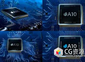 AE模板-数据数字高科技介绍微电路CPU Logo动画 Microcircuit CPU Logo