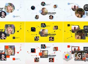 AE模板-社交链接图片展示开场 Community Opener