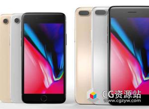 苹果手机3D模型 CubeBrush – iPhone 8 and iPhone 8 Plus