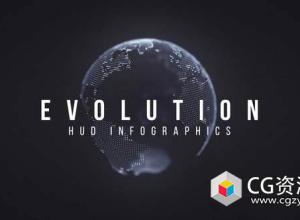 AE模板-科技感HUD信息图动画元素 Evolution HUD Infographic