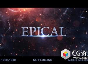 AE模板-电影史诗火花粒子撞击Logo片头 Logo Hit