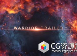 AE模板-电影游戏视频预告文字标题粒子背景宣传片头