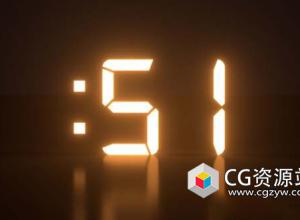 C4D教程-发光数字倒计时动画教程 Creating a Digital Clock Countdown Tutorial