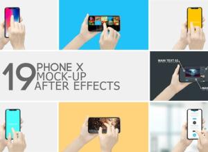 AE模板-点击滑动iPhone X 手机APP应用程序展示动画