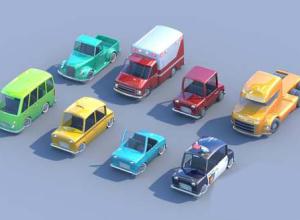 卡通汽车玩具3D模型 Cubebrush – Toycar Pack