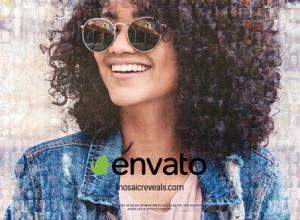 AE模板-马赛克多照片相册Logo动画 Mosaic Multi-Photo Reveals