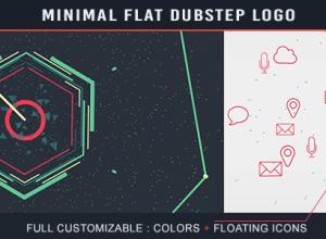 AE模板-线条缩进六角形图形扁平化Logo动画 Minimal Flat Dubstep Logo