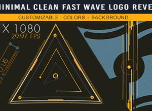 AE模板-创意线条MG图形Logo动画 Minimal Clean Fast Wave Logo Reveal