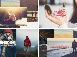 AE模板-简单幻灯片动感图片展示开场 Energy Slideshow