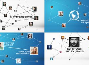 AE模板-科技网络保持联系线条链接视频图片展示 Stay Connected