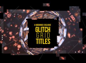 AE模板-科技感单元格信号损坏文字标题动画 Glitch Grid Titles
