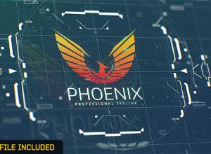 AE模板-游戏故障高科技Logo动画 Hi-Tech HUD Logo Reveal