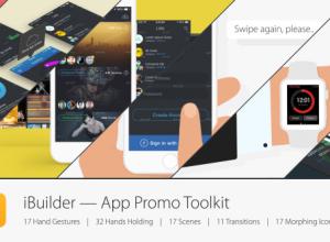 AE模板-苹果设备解释器扁平化手机APP手势动画 iBuilder – App Promo Toolkit
