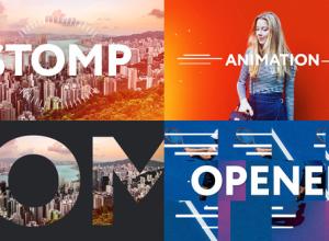 AE模板-节奏感大字镂空文字图片快闪片头 Stomp Opener