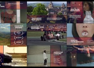 AE模板-电影史诗婚礼胶片卷轴介绍宣传片头 Cinematic Film Reel Slides