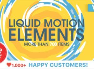 AE模板-2D卡通手绘液体流动元素字幕标题转场效果