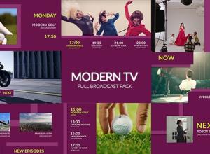 AE模板-现代时尚电视TV栏目包装片头Modern  - Full Broadcast Pack