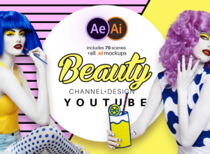 AE模板-时尚网络美妆涂鸦宣传栏目包装动画元素包