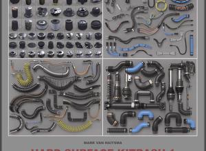 360组铁罐螺栓旋钮电缆软管管子硬面3D模型包