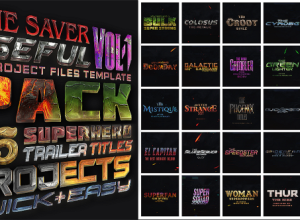 AE模板+PR预设-电影预告片三维炫酷文字标题动画