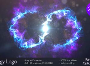 AE模板-抽象多彩粒子拖尾logo动画energy-logo-2-in-1