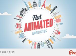 AE模板-扁平化城市MG动画宣传包装 Flat Animated World Cities