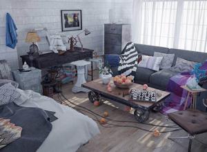 Vray For C4D室内工业风格渲染可视化高级案例教程