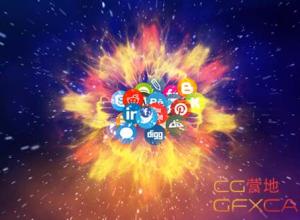 AE模板-网络社交媒体图标连线Logo动画 Network Logo Reveal