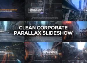 AE模板-公司企业简洁图形视差文字标题开场 Clean Corporate Parallax Slideshow