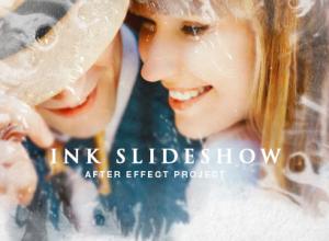 AE模板-优雅水彩水墨遮罩幻灯片开场 Ink Slideshow