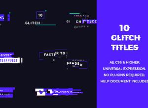 AE模板-10组4K闪烁故障科技感文字标题动画 10 Glitch Titles