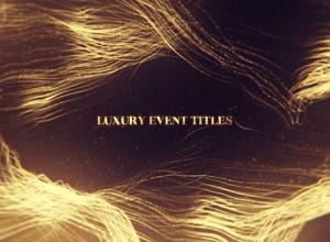 AE模板-豪华活动文字标题金色粒子线条飘动颁奖片头 Luxury Event Titles