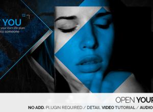 AE模板-图形展开翻转照片视频开场片头Open Your Eyes