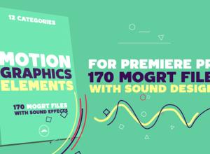PR图形模板-170组MG动画2D卡通线条几何图形运动元素包