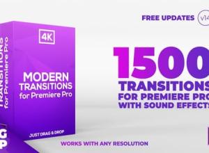 PR模板-1500组移动RGB色彩分离信号扭曲抖动Premiere视频转场V14