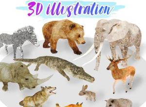 非洲动物低多边形3D模型含绑定 Cubebrush – Africa Animal Illustration Animated Part 1