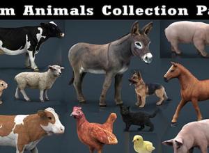 家禽动物奶牛/猪/兔子/驴3D模型 Cubebrush – Farm Animals Collection Pack