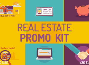 AE模板-扁平化房地产MG动画宣传片头 Real estate Kit